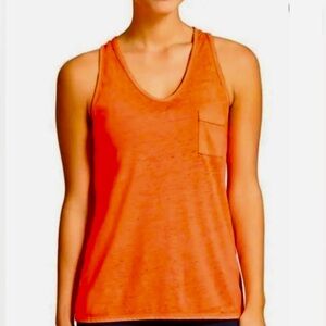 ATHLETA Sz L Neon Orange Sugar Wash Soft Tank Top lightweight